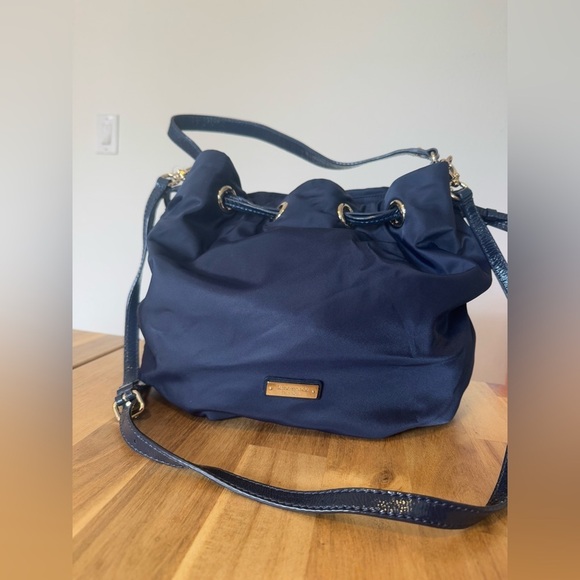 KATE SPADE Dark Navy Blue Nylon Drawstring Bucket Bag - Picture 2 of 11